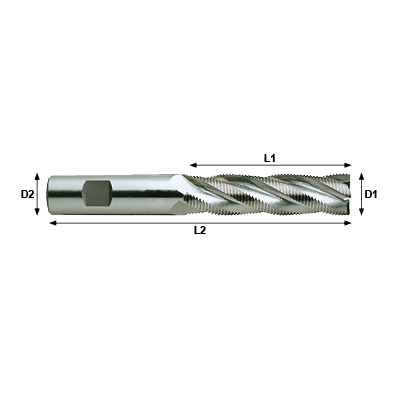 CLARKSON 122102 Series HSS Co8 Multi Flute Long Length Fine Pitch Ripper Technical Drawing..