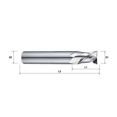 Alu-XP 152303 Series 2 Flute Short Length Carbide End Mill For Aluminium Technical Drawing..