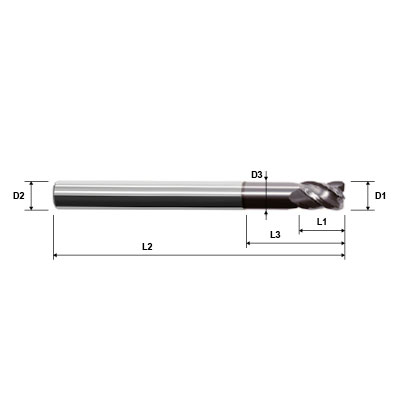 ZCC-CT UM-4RFP Series 4 Flute Short Cutting Edge Corner Radius AlCrN Coated High Performance Variable Helix Solid Carbide End Mill Technical.