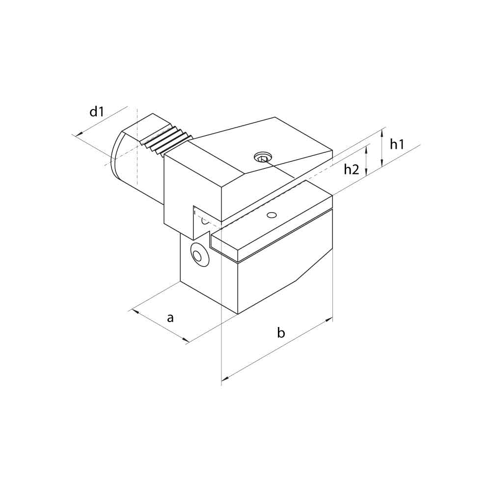 VDI B4 Radial Holders, Overhead Left Hand Short Technical Drawing.