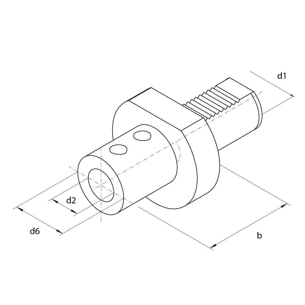 VDI E1 Indexable Drill Holders Technical Drawing.