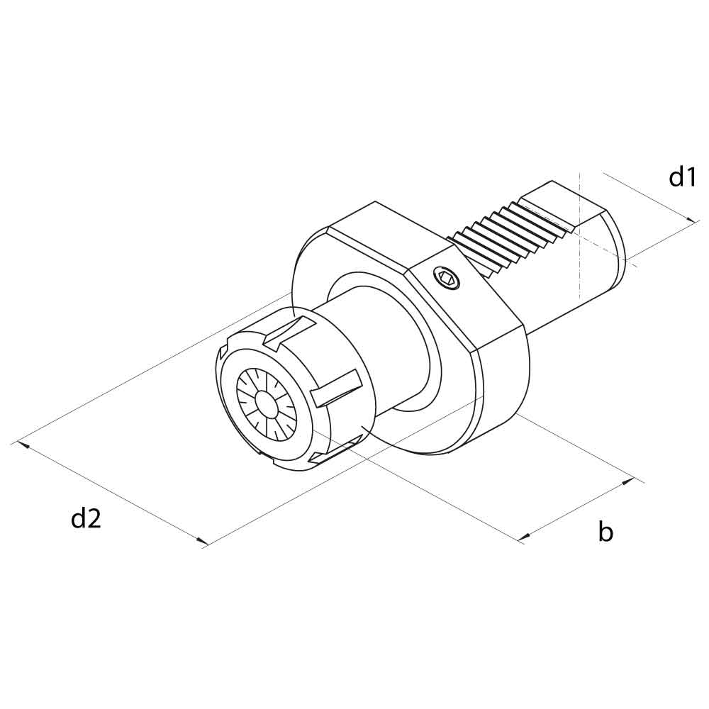 VDI E4 Collet Chucks Technical Drawing.
