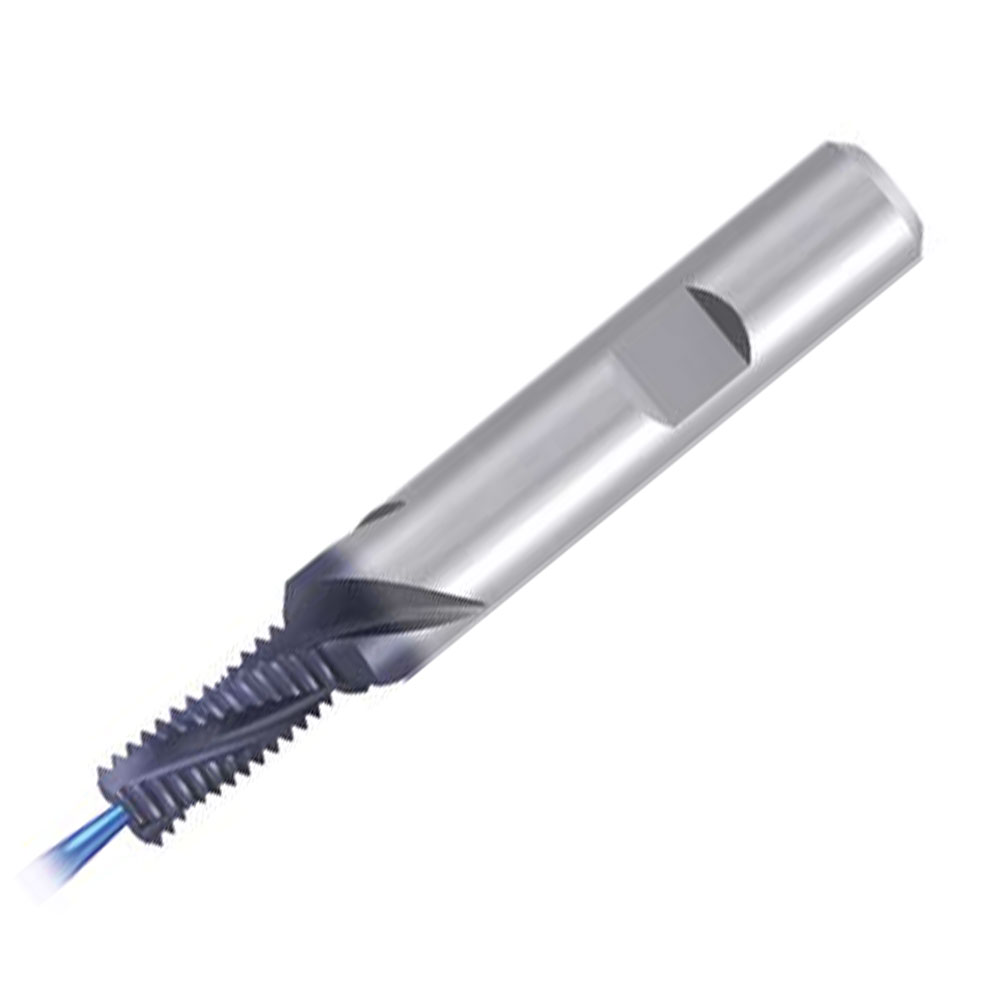 Emuge Metric Coarse Multi Thread Milling Cutter With 30 Degree Countersinking Step.