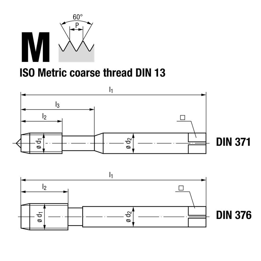 Emuge Metric Coarse Spiral Point Multi Tap NT2 Coated Stainless Steel Technical Drawing.