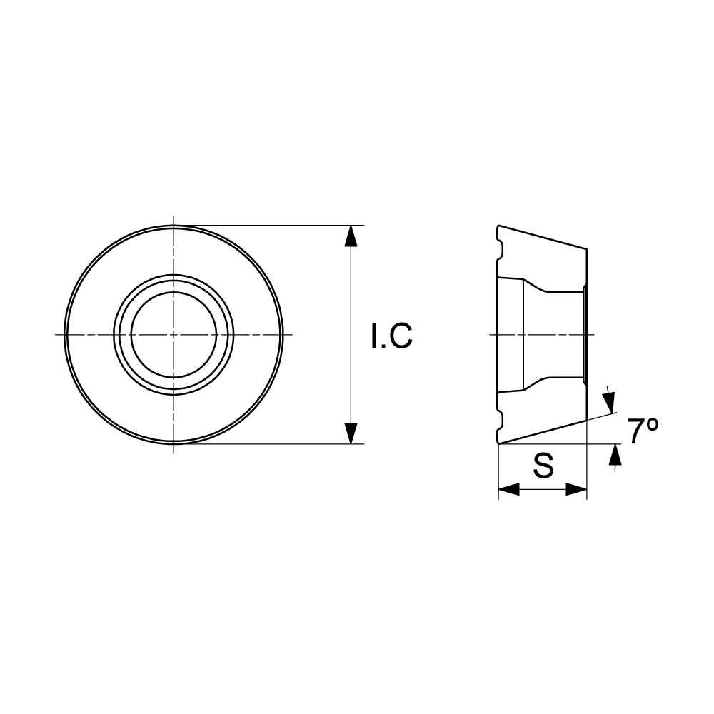 RCMT Positive Turning Insert (KA9000 Universal Grade) Technical Drawing.