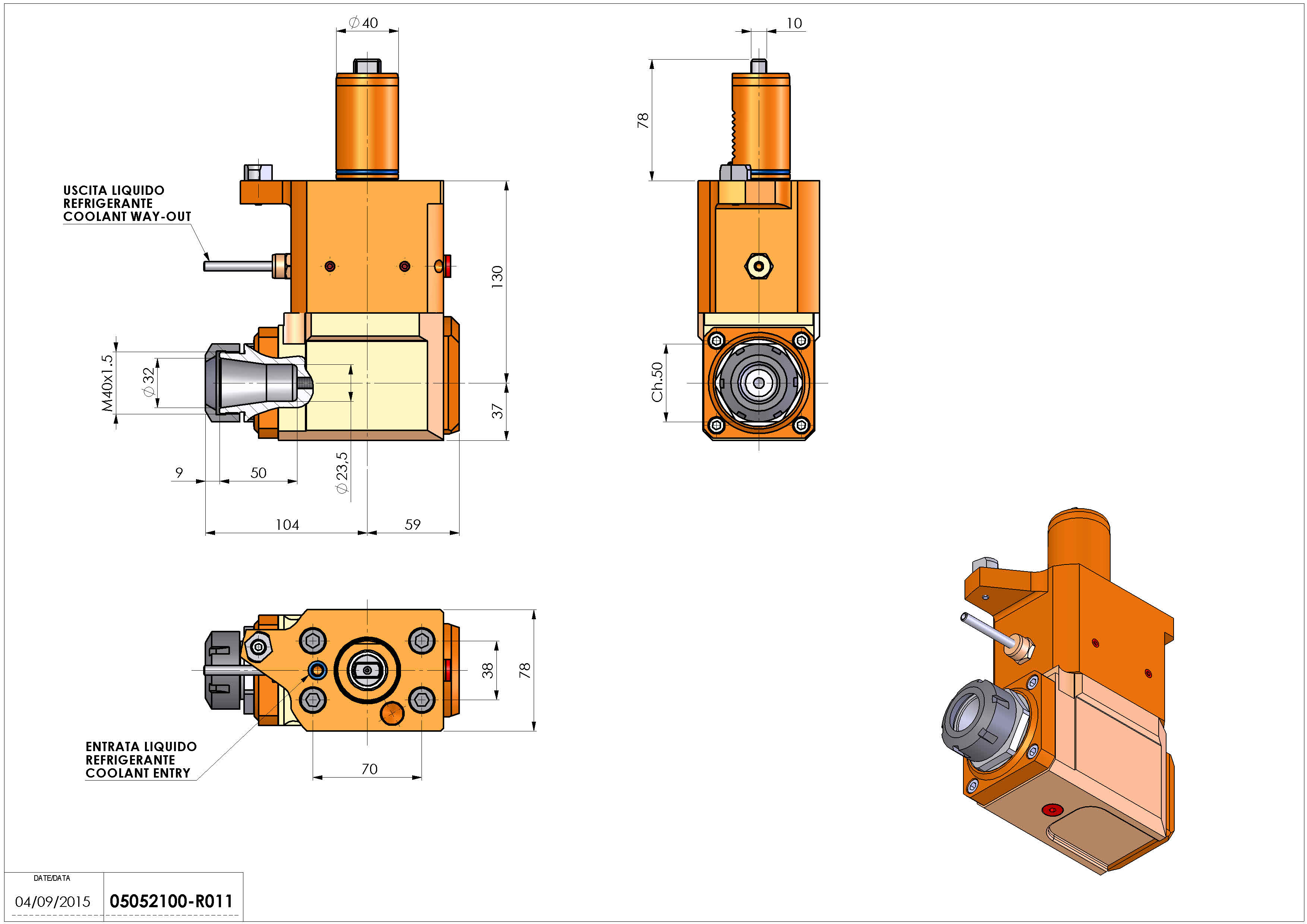 Technical image - LT-A VDI40 ER32 LR H130 MLP MZ.