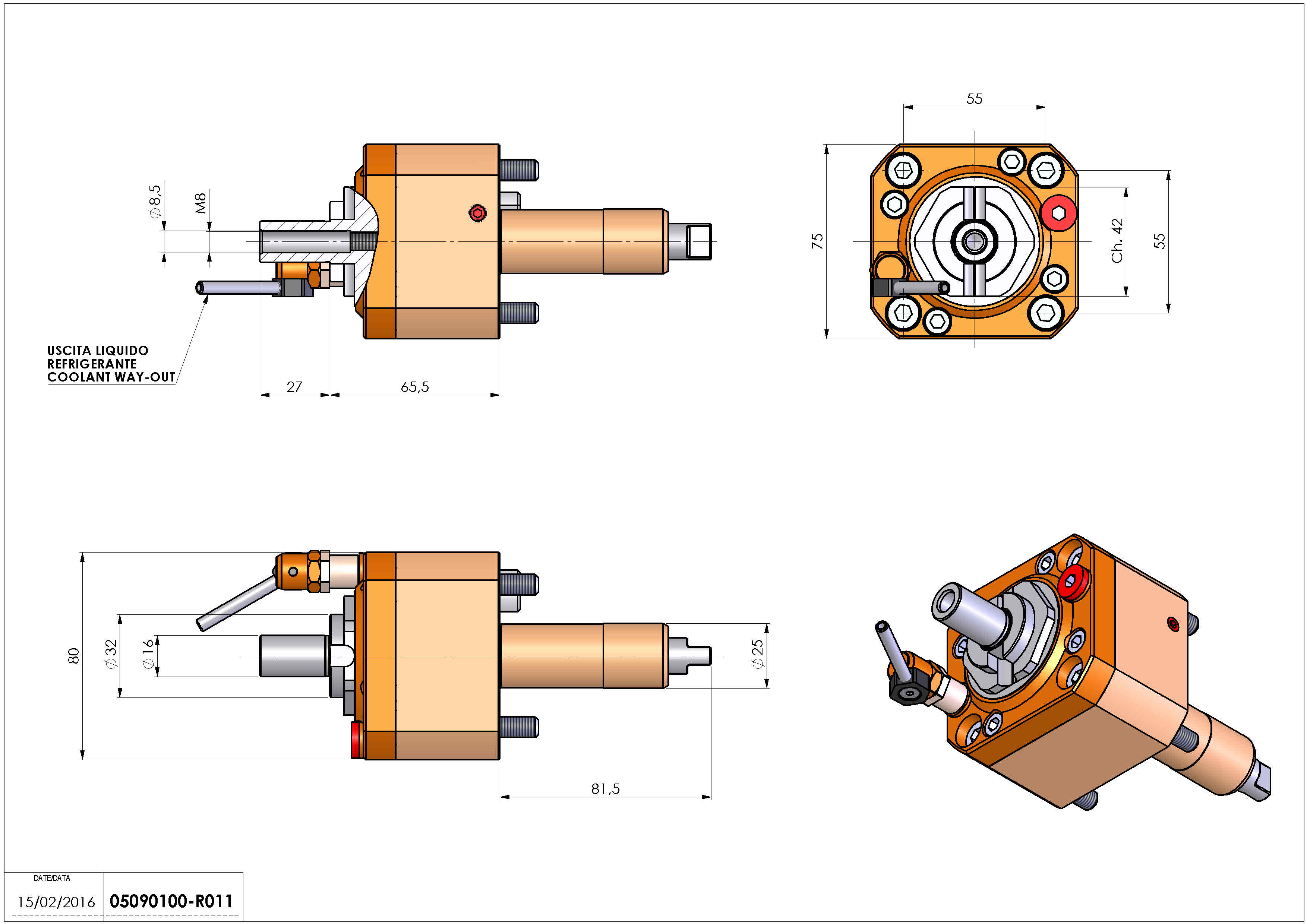 Technical image - LT-S D25 DIN138-16 H65 ROMI.