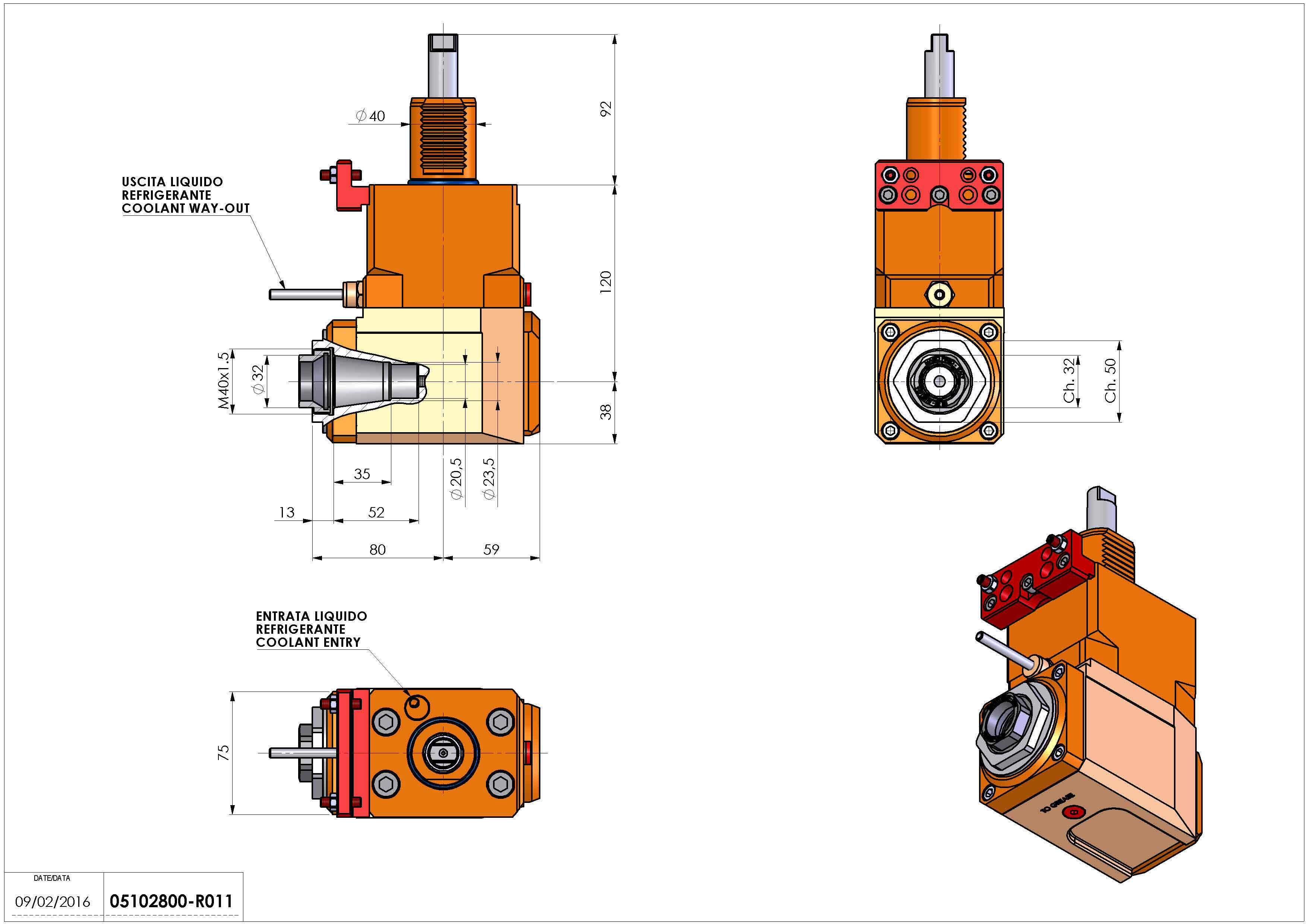 Technical image - LT-A VDI40 ER32F R H120 HW.