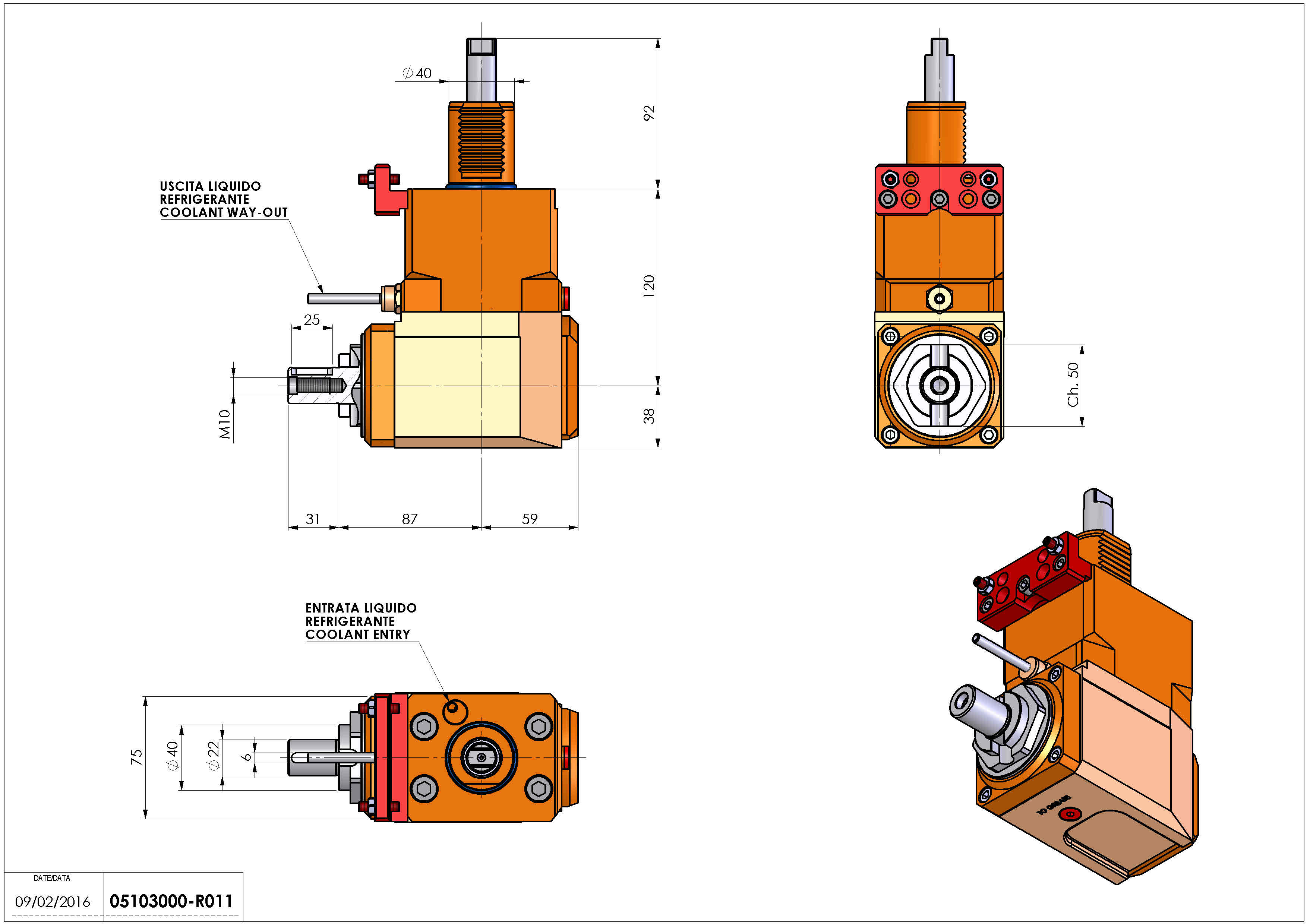 Technical image - LT-A VDI40 DIN138-22 R H120 HW.
