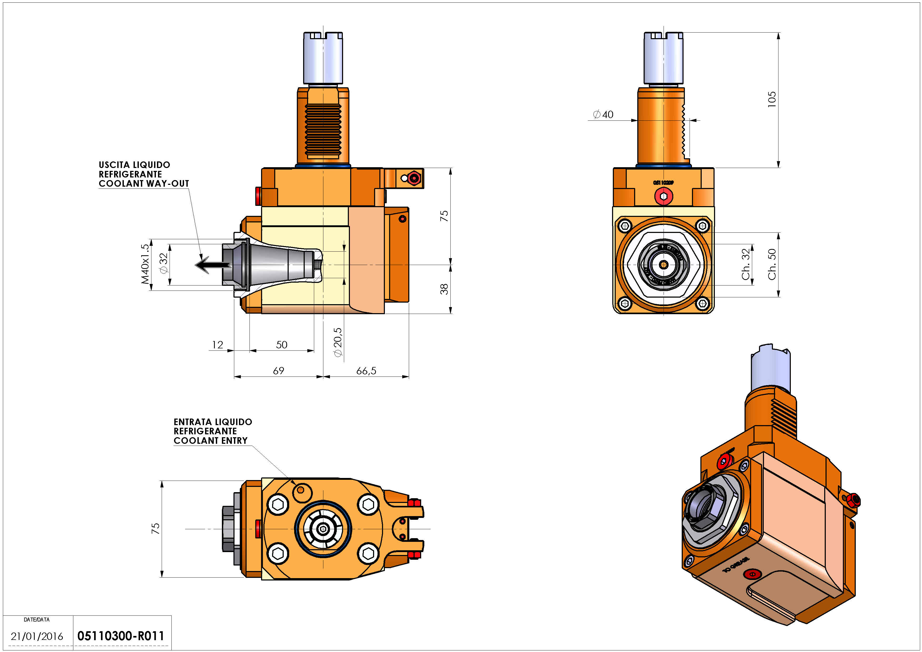 Technical image - LT-A VDI40 ER32F R RF H75 HA.
