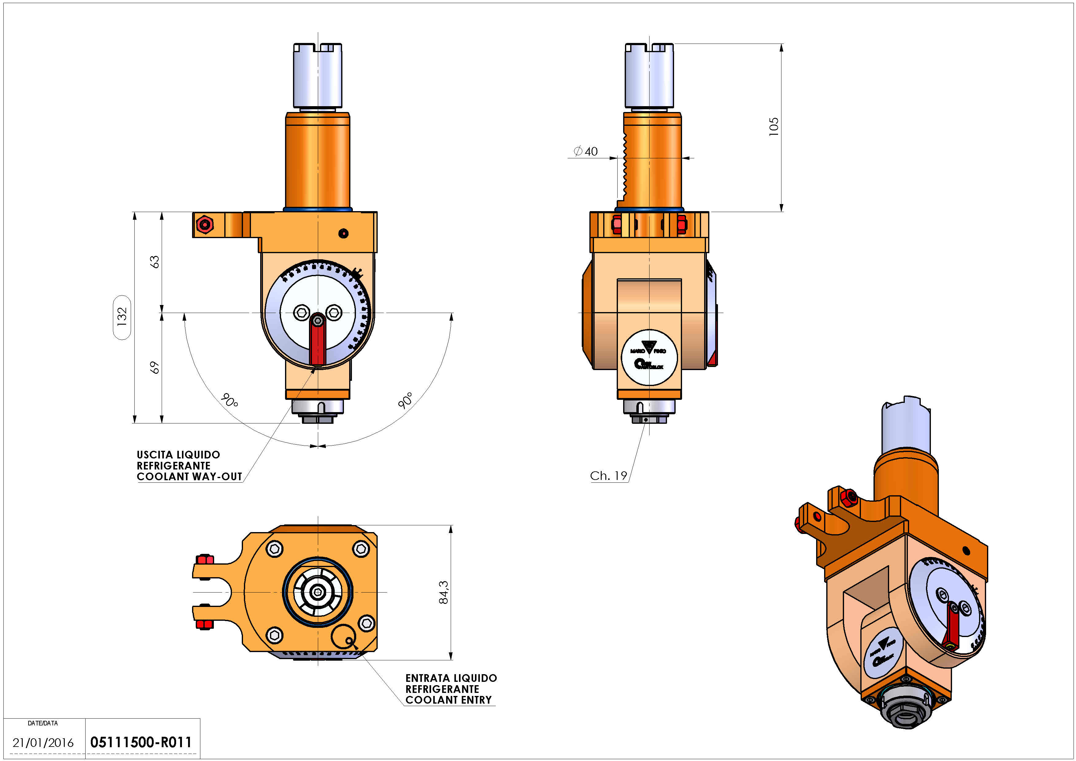 Technical image - LT-T VDI40 ER16F H63-132-105HA.