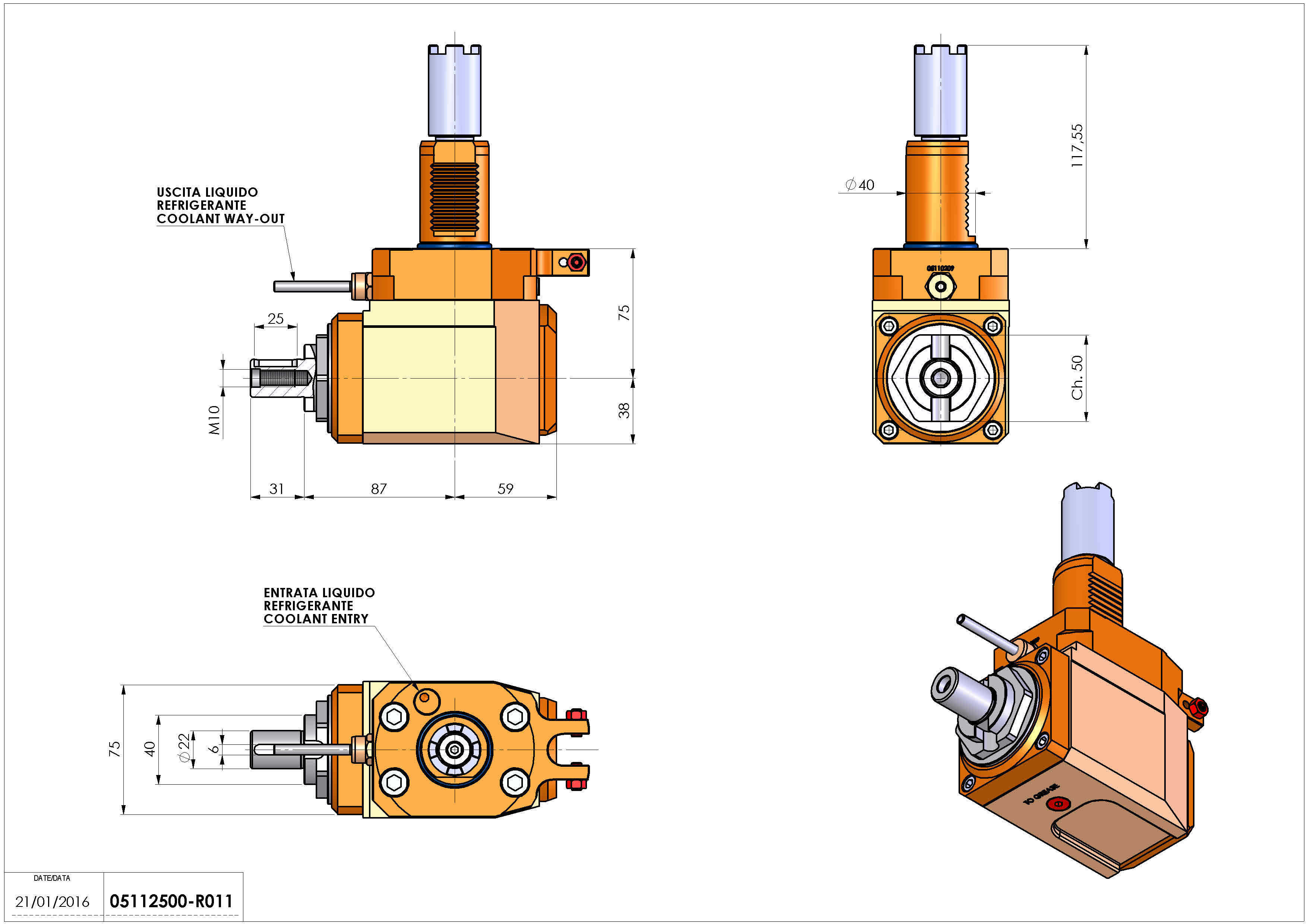 Technical image - LT-A VDI40 DIN22 H75 117 HA.