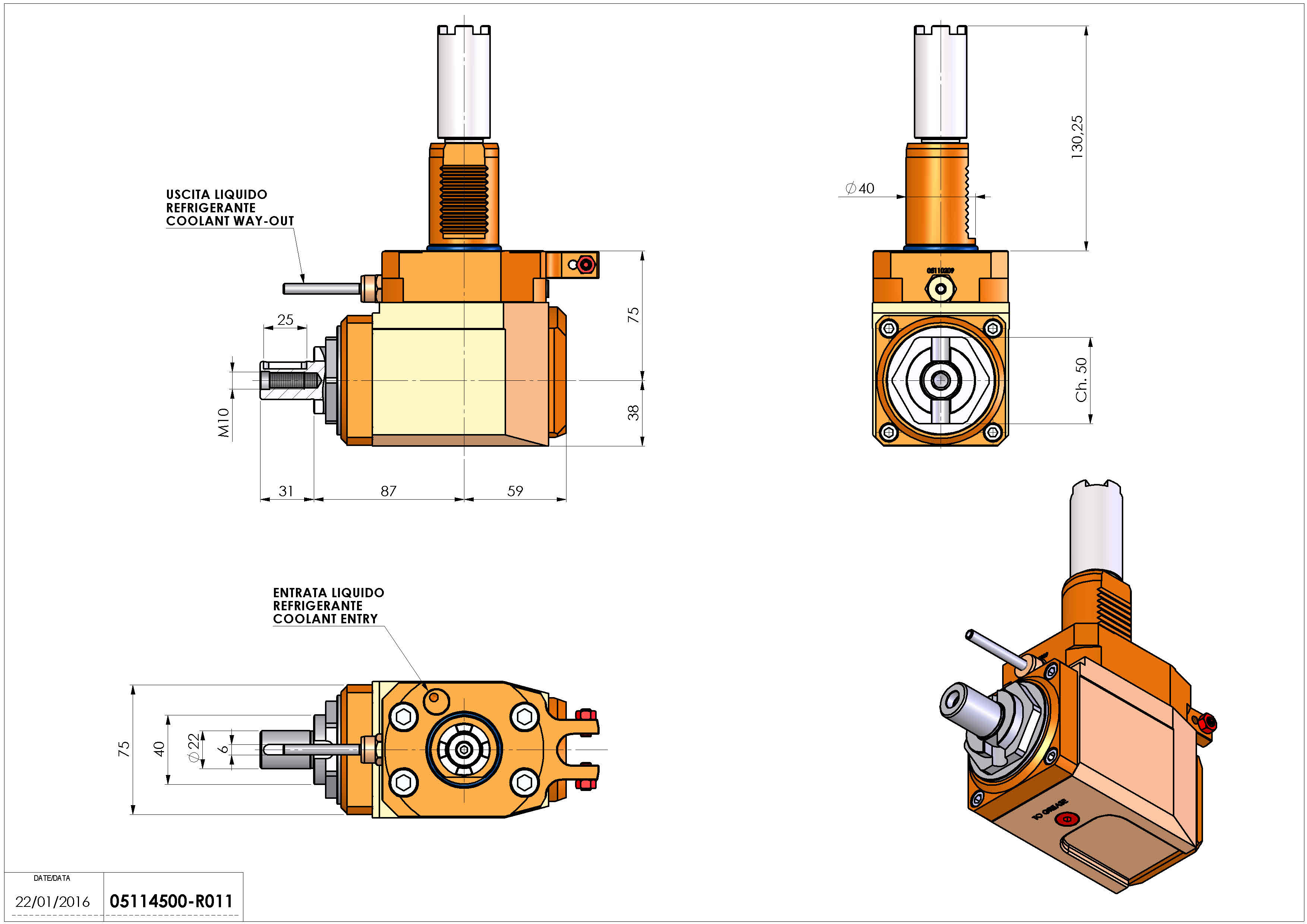 Technical image - LT-A VDI40 DIN22 H75 130 HA.