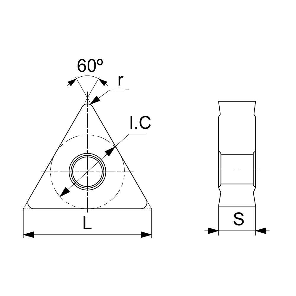 Technical image for the TNMG-KM P2501 turning insert..