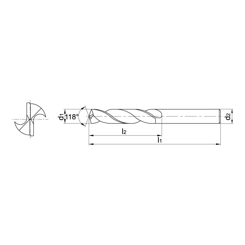 ZCC-CT 1105SC03 SC Series Solid Coated Carbide Twist Drill for Aluminium Drilling - 3xD Stub Drill..