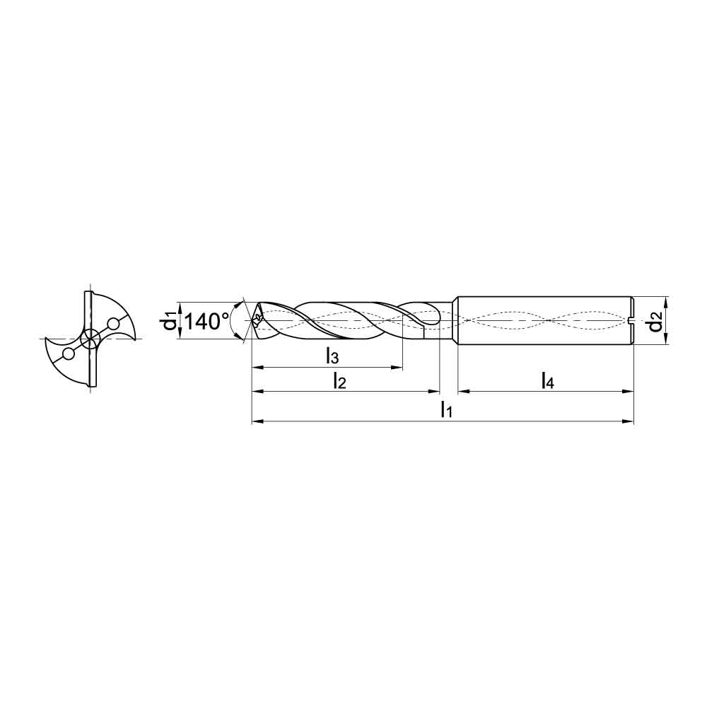 ZCC-CT 1536ST05C ST Series Solid Coated Carbide Through Coolant Twist Drill for Steel, Stainless Steel & Heat-Resistant-Alloy Drilling - 5xD.