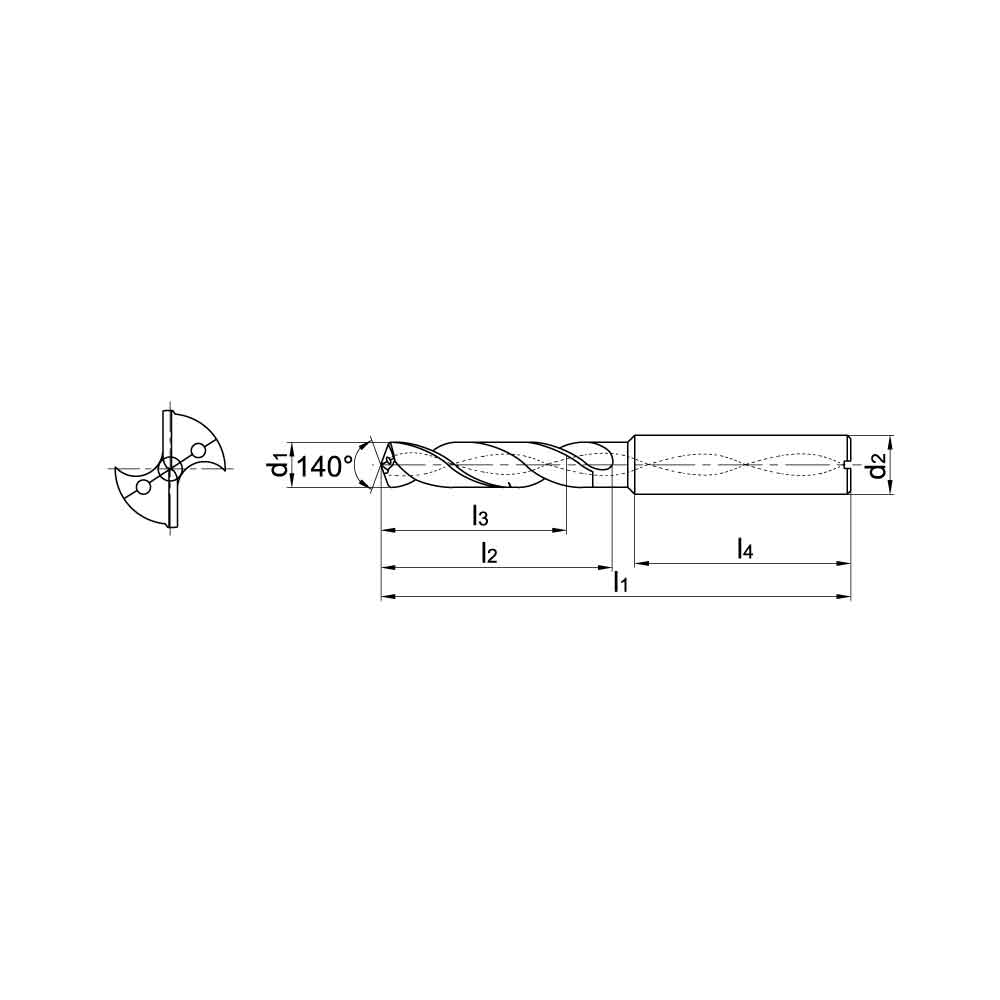 ZCC-CT 1588SL20C SL Series Solid Coated Carbide Through Coolant Twist Drill for General Purpose Drilling - 20xD Long Series..