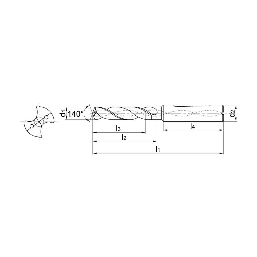 ZCC-CT 1736SU05C SU Series Solid Coated Carbide Through Coolant Twsit Drill for General Purpose Drilling - 5xD Jobber Drill..